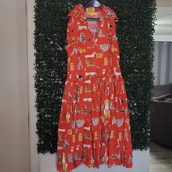 Bernie Dexter Vibrant Red and Cream Dress - Picture 4 of 7